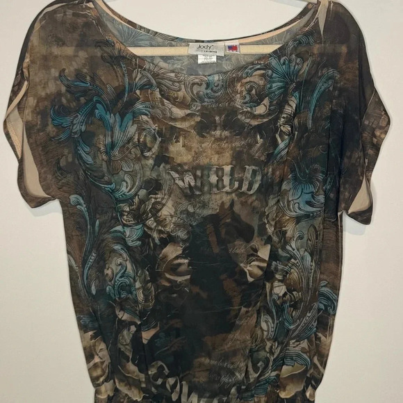 VTG Western Y2K JODY COWGIRL Flowy Top - Picture 14 of 15